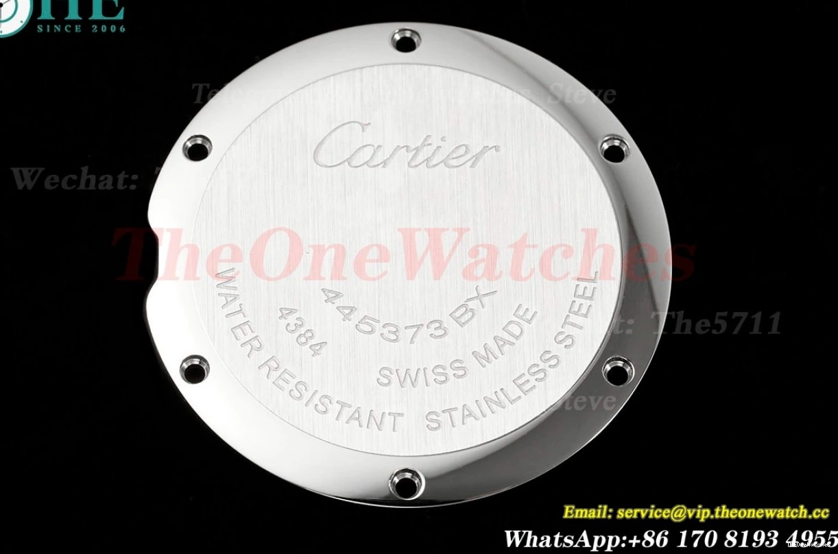 AF Pasha LE Dial White RG 30mm De Red Cartier SS Ladies Quartz 1227